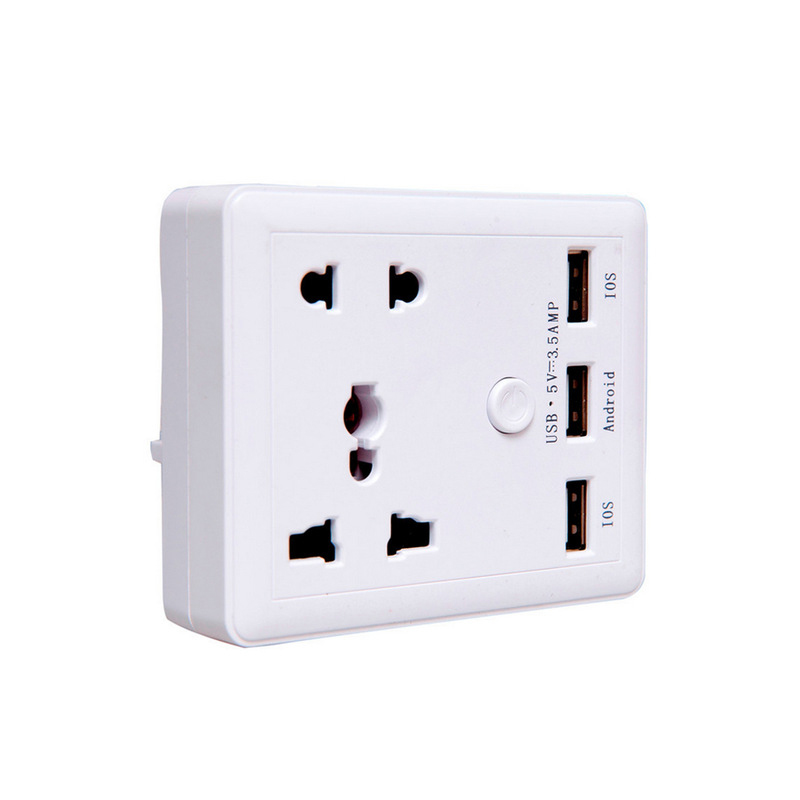 Smart USB Wall Socket Outlet Universal Traval Adapter Power Socket European Plug Adaptor 3USB Wall Socket