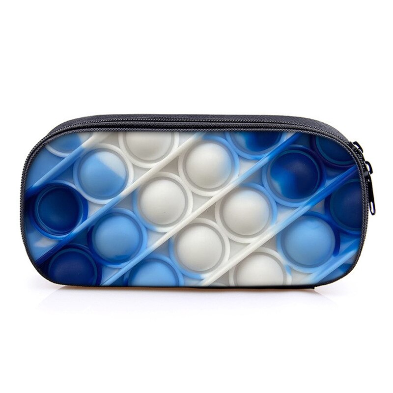 Push pop it fidget Pencil Bag Canvas Contrast Colorful Pencil Case Stationery Storage Bag Organizer for Students: Purple