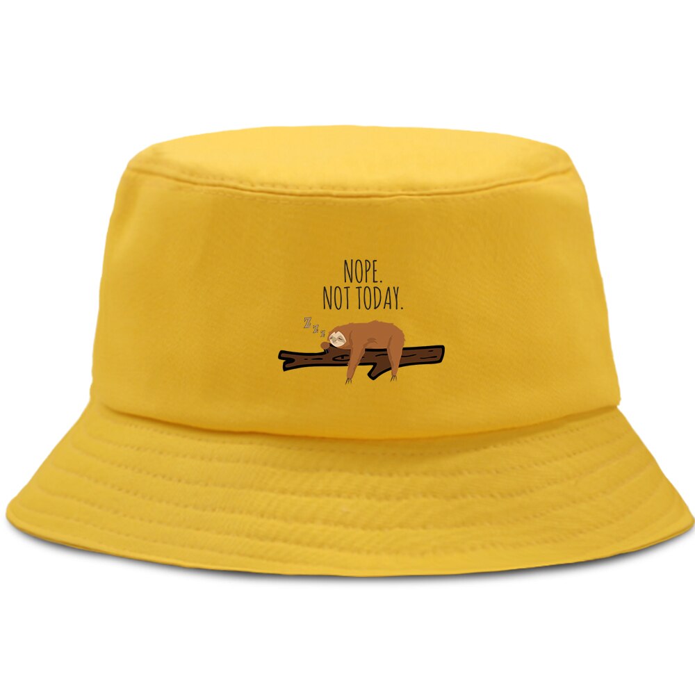 Nope Sloth Bucket Hat Foldable Sunscreen Fishing Fisherman Caps Men Outdoor Casual Women Hats Unisex Panama Beach Cap: yellow6