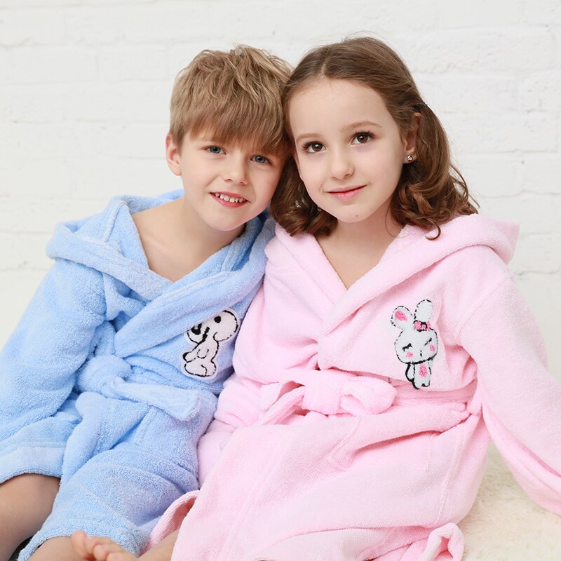 Kids Bathrobe Cotton Sleepwear Baby Boys Robes For Girls Clothing Winter Warm Home Wear Teens Robes Children Clothing Sleepwear