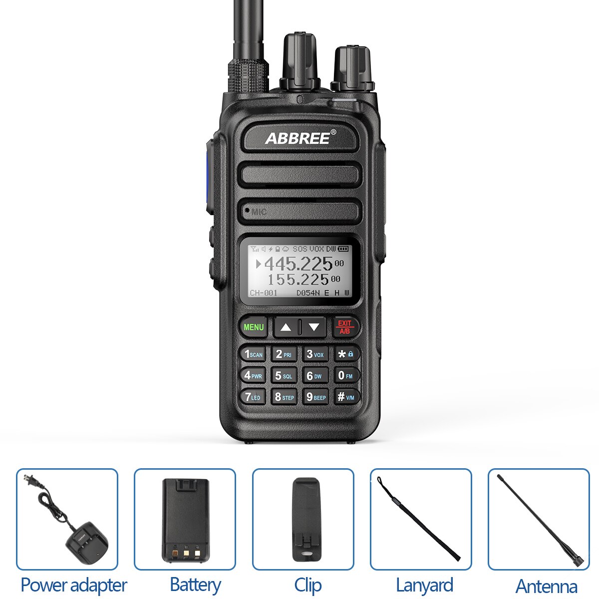 ABBREE-walkie-talkie AR-830, banda de aire de 136-520MHz, frecuencia de copia inalámbrica, soporte tipo C, Radio bidireccional Amateur: Standard