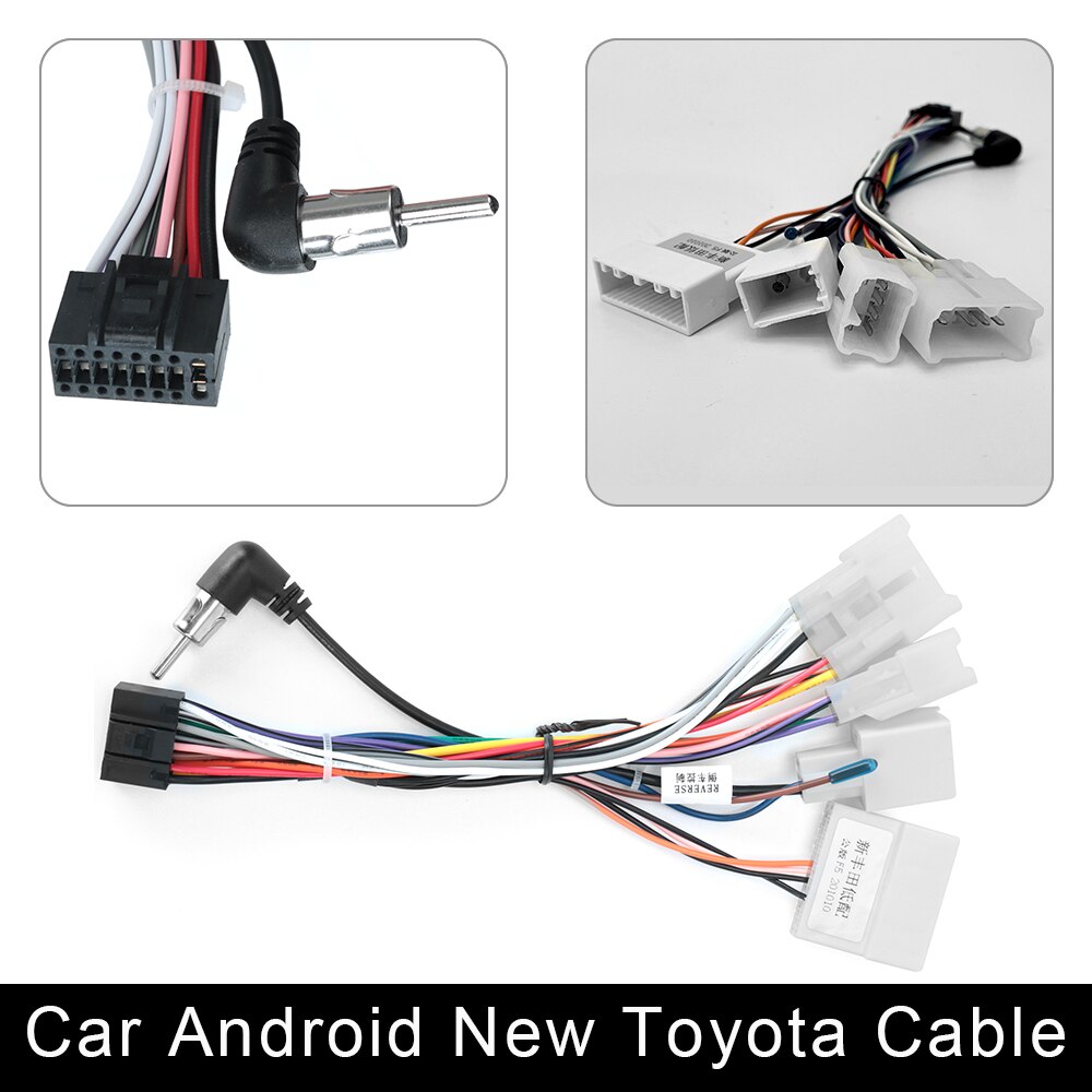 2 din carro android rádio cabo conector de alimentação universal: New Toyota