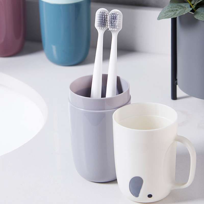 Travel Toothbrush, Toothpaste Storage Box, Large Capacity Mouthwash Cup, Portable Multifunctional Dustproof Couple Mouthwash Cup
