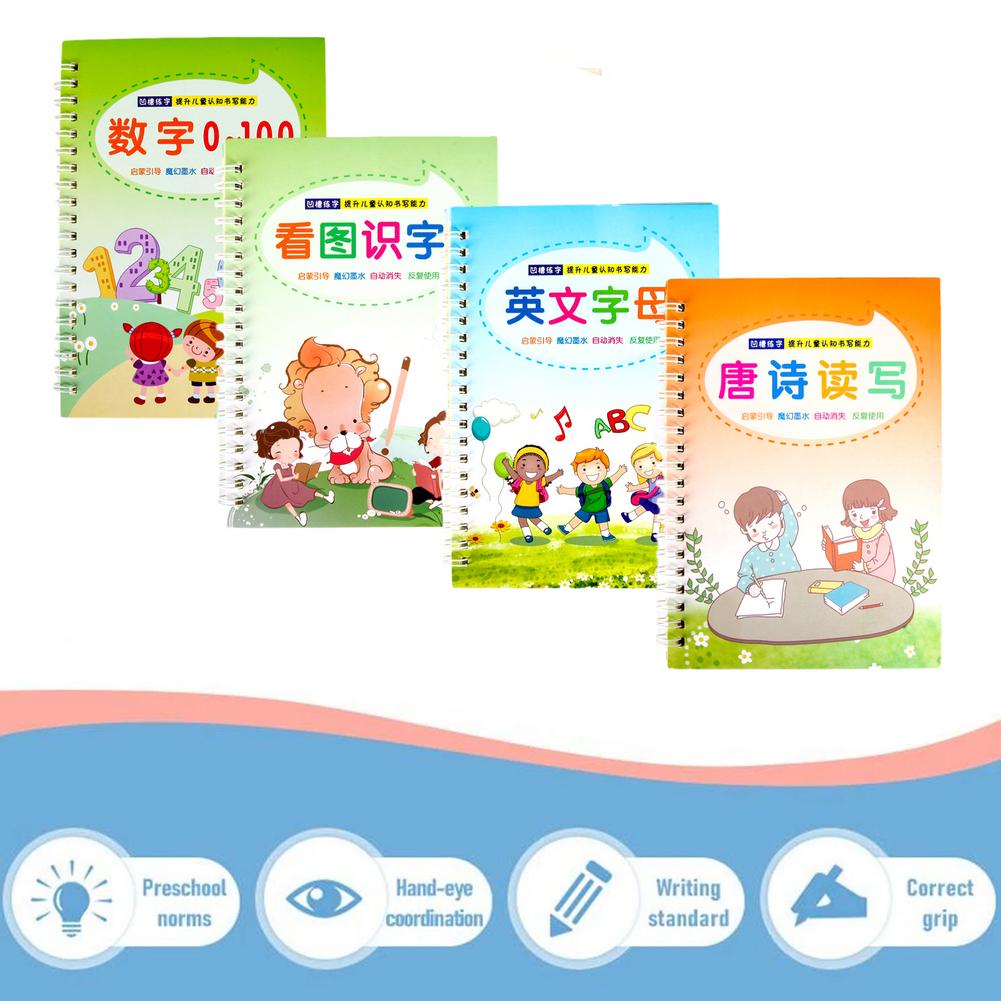 Reusable Calligraphy Reusable Handwriting Copybook Set for Kids Letter Writing Art Supplies Magic Calligraphy Post Set