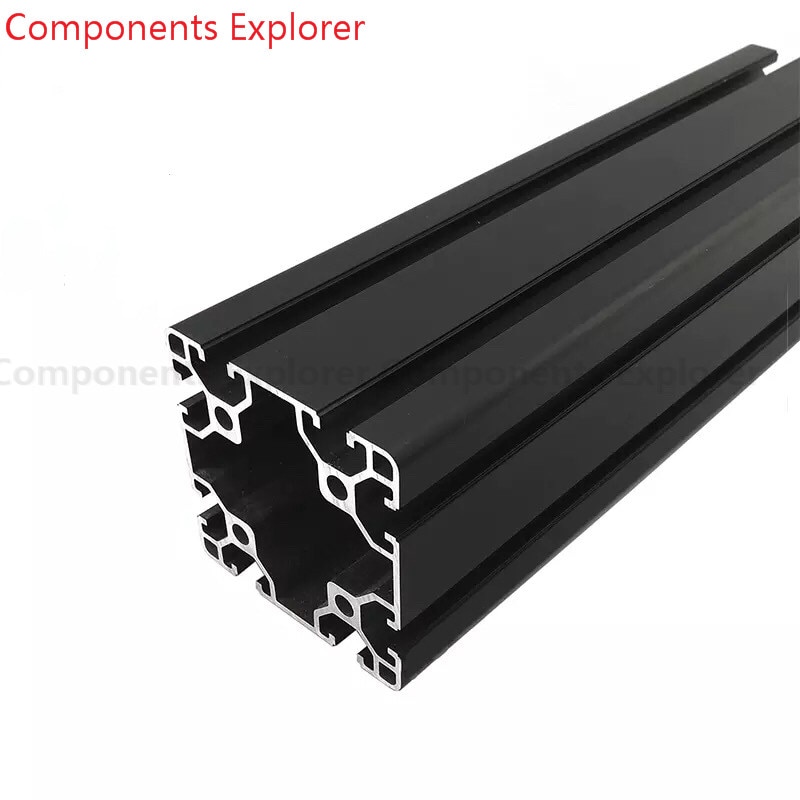 Vilkårlig skæring 1000mm 8080 sort aluminium ekstruderingsprofil, sort farve.
