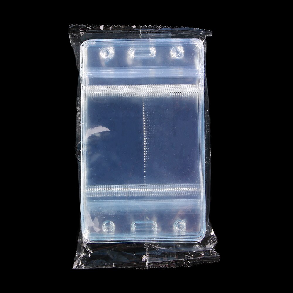 10 Pcs/set Waterproof Vertical Transparent PVC Plastic Clear Zipper ID Card Holder Pocket