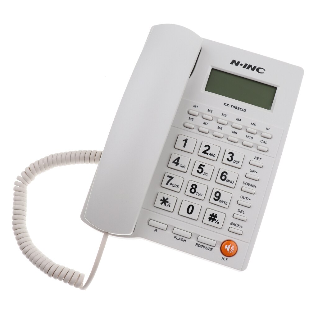 Fastnet telefon telefon stationær telefon med opkalds-id genopkald tilbagekald stor knap hjemmetelefon højttaler telefon genopkald