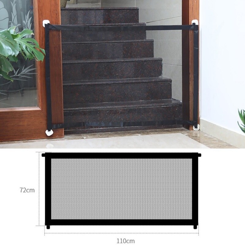Porte de sécurité à rabat magnétique pour animaux de compagnie, paravent verrouillable, pour chiots et chatons: S  110cm x 75cm
