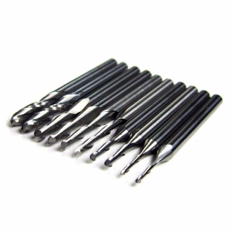 Fresa de punta de bola de carburo, herramienta de grabado CNC, Router, broca de carburo sólido, 63HF, 10 piezas, 1/1, 5/2, 0/2, 5/ 3.175mm
