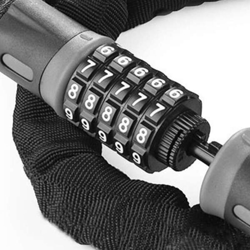 150cm Bicycle Lock Chain Lock Anti-Theft Password Lock 5 Numbers Chain Lock