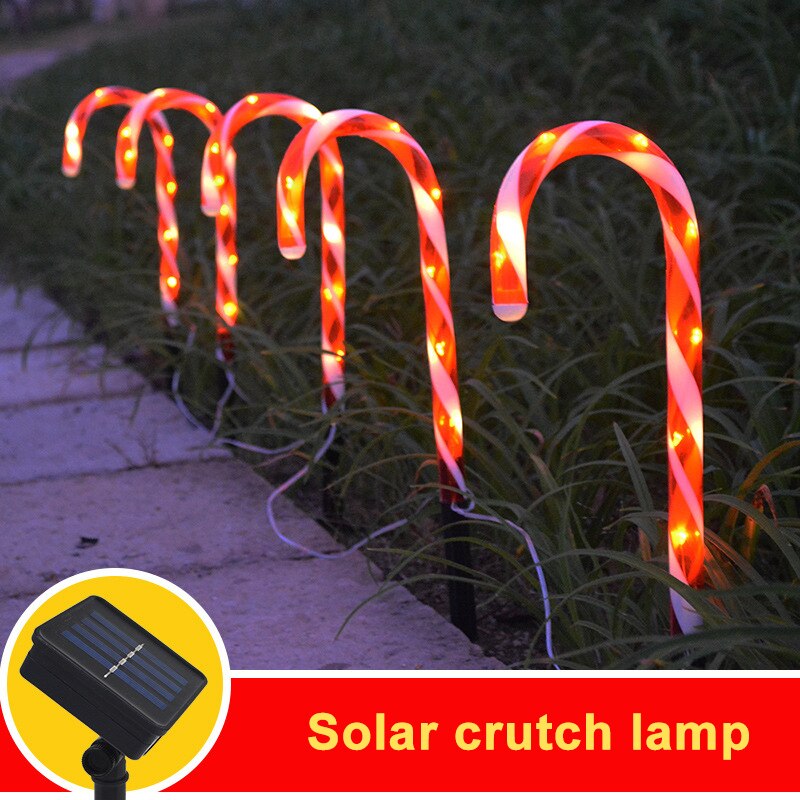 1/2/4/5 stücke Solar Power Weihnachten Candy Cane Lichter Solar Lichter Im Freien Warme Solar Rasen Lampe LED garten Pathway Yard Rasen Licht