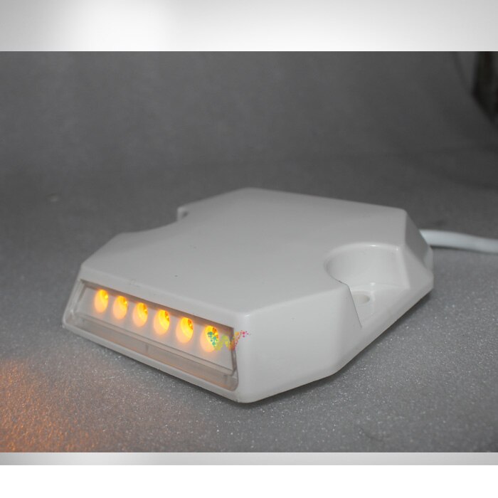 Road safety tunnel road LED wired bi-color one side white one side yellow plastic 3M reflective road stud