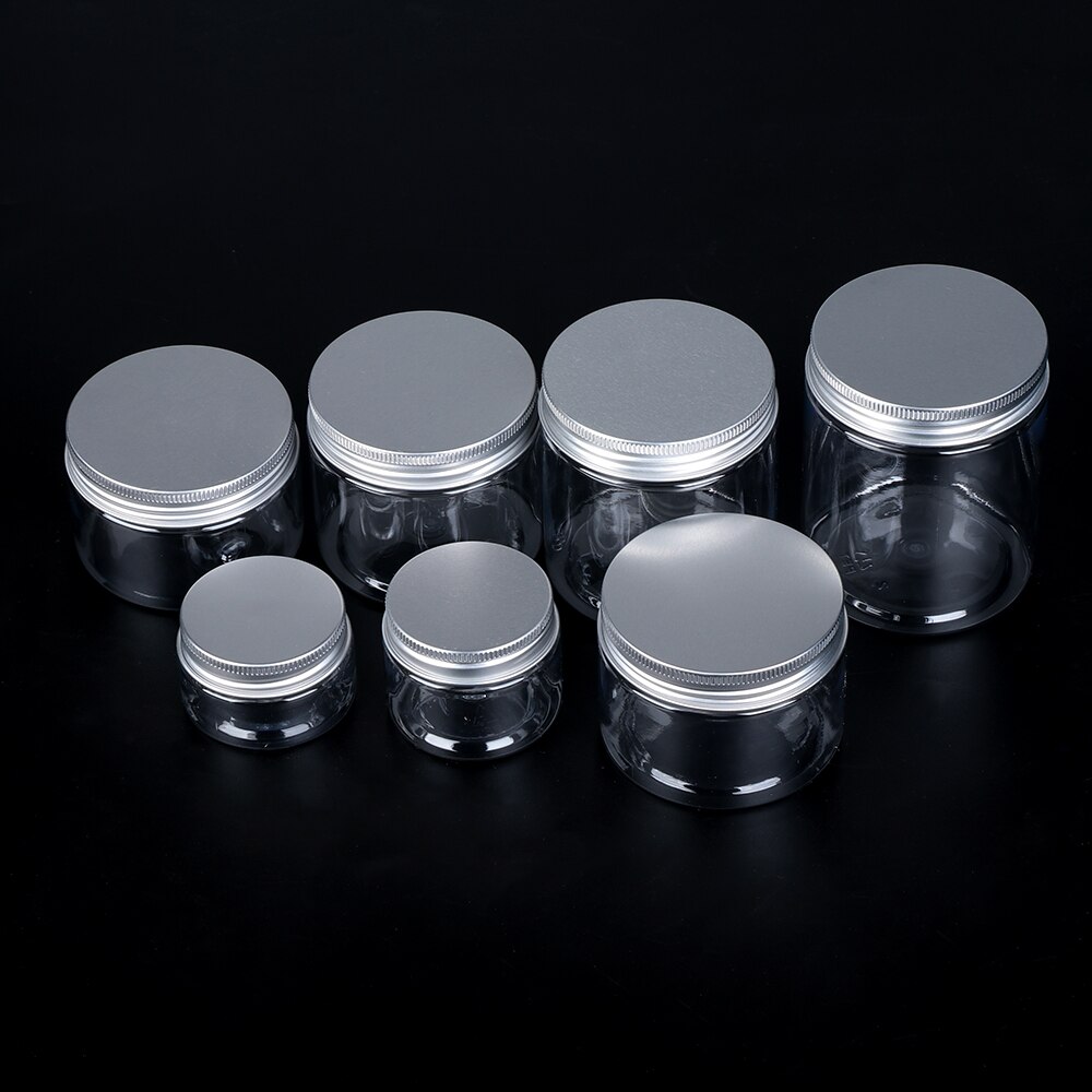 30-250ml Aluminum Cap Cosmetic Tin Pot Lip Balm Jar Containers Oil Wax Empty Home Storage Plastic Container Aluminum Cap Bottle