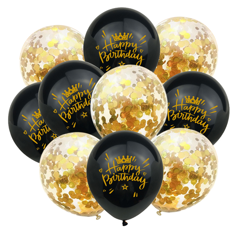 10 pçs/set feliz aniversário balões de látex 12 polegada hélio confetes ar globos crianças adulto festa aniversário decoração suprimentos