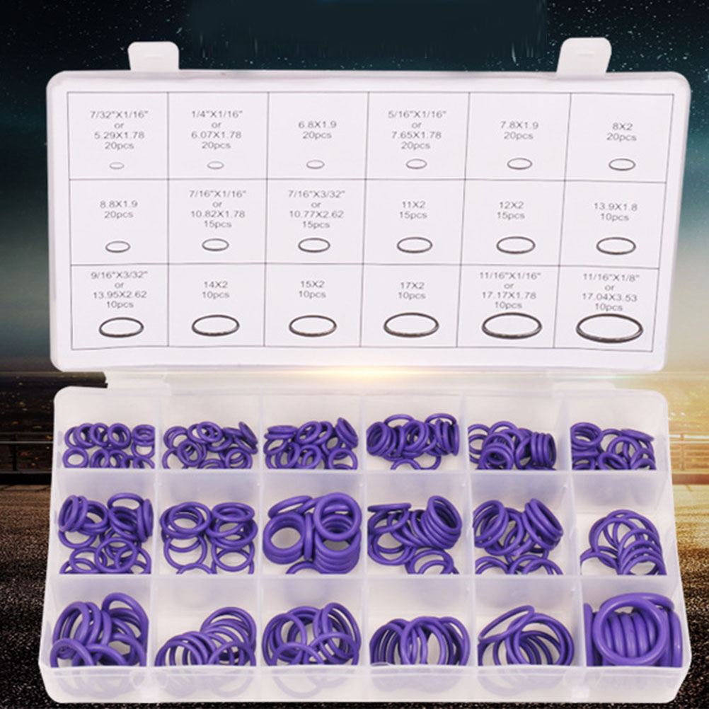 265pcs O Sealing Ring Car Air Conditioning Sealing Ring Auto Air Conditioning Repair Tool Rubber Insulation Gasket for Home Car