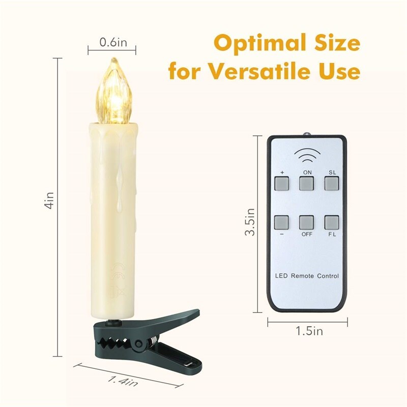 Years LED Candles Flameless Remote Taper Candles Led Tea Light for Home Dinner Party Christmas Tree Decoration Lamp