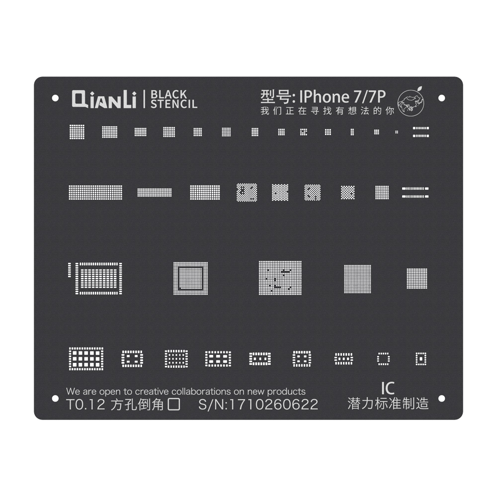 Qianli kasvi tina musta verkko iphonelle 6 6p 6s 6sp 7 7p 8 x xs xs max xr ic korjaus istutus tina verkko alusta: 7 7p