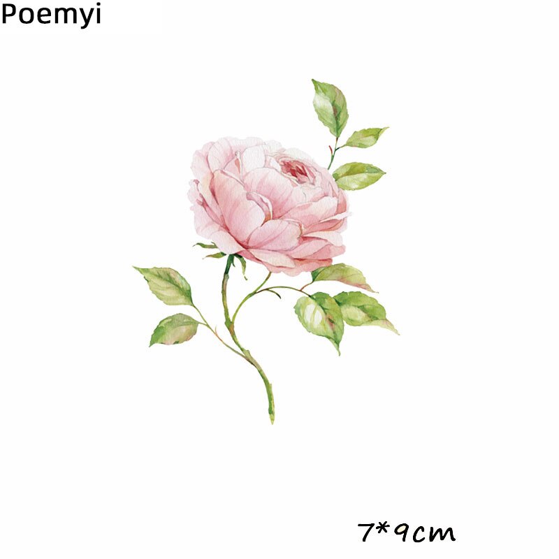 Poetyi smukke blomster diy jern på pletter til tøj varmeoverførsel tilbehør patch termisk klistermærke på tøj applikeret q: Zt0018