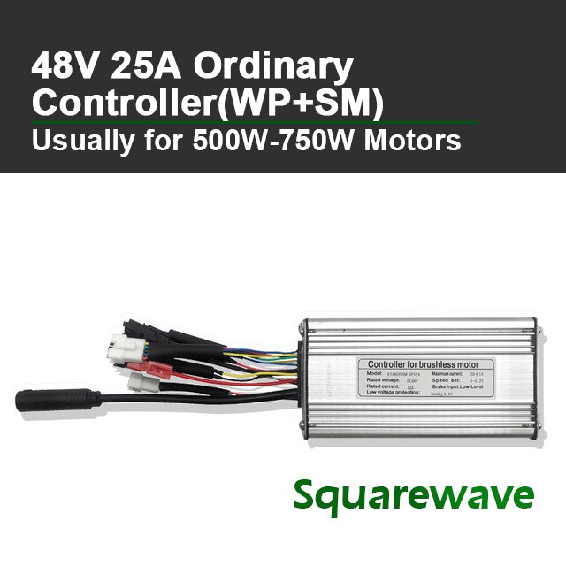 KT Controller 36V 48V 250W 350W 500W 750W 1000W 1500W Waterproof Brushless Electric Bicycle Controller with Light Function: 25A WP SM Squarewave