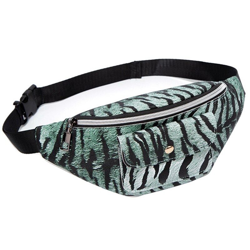 Riñonera de leopardo para mujer, bolso de hombro versátil con personalidad, para el pecho, sin monedero, para teléfono móvil: Verde