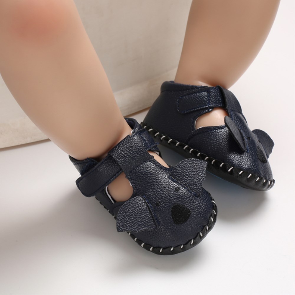 Spædbarn hjemmesko småbørn baby dreng pige strik krybbe sko sød tegneserie anti-skrid prewalker baby hjemmesko: Marine blå / 12