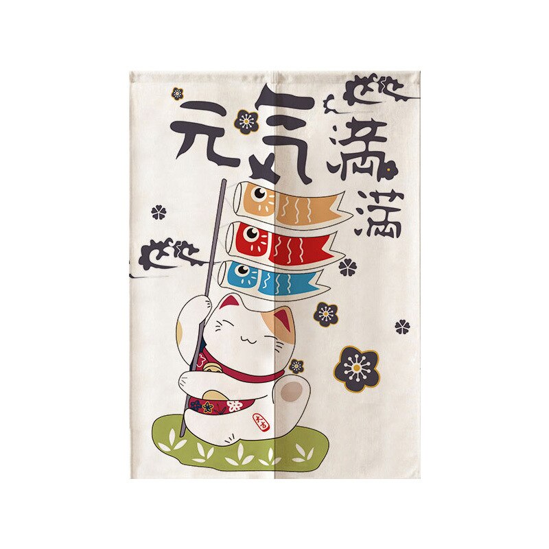 Japansk heldig kat dør gardin soveværelse køkken badeværelse lille vindue gardin skillevæg gardin feng shui gardin noren: 02 / 85 x 90cm