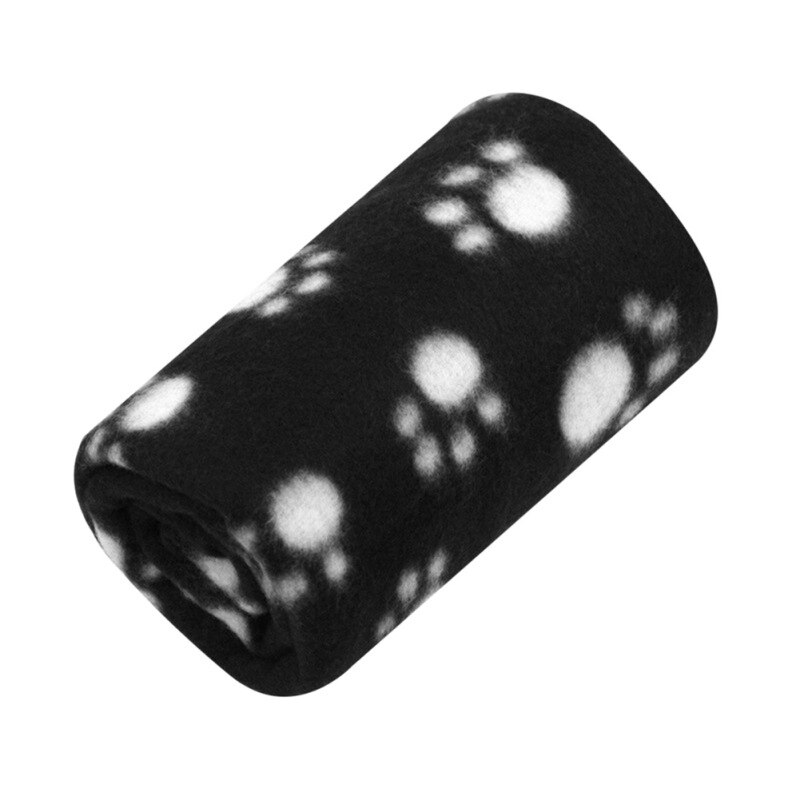Alfombrilla de lana suave para cama de perro, manta de invierno para Gato , con estampado bonito para cachorro, funda para dormir, toalla, cojín para perros pequeños, suministros: Negro / S