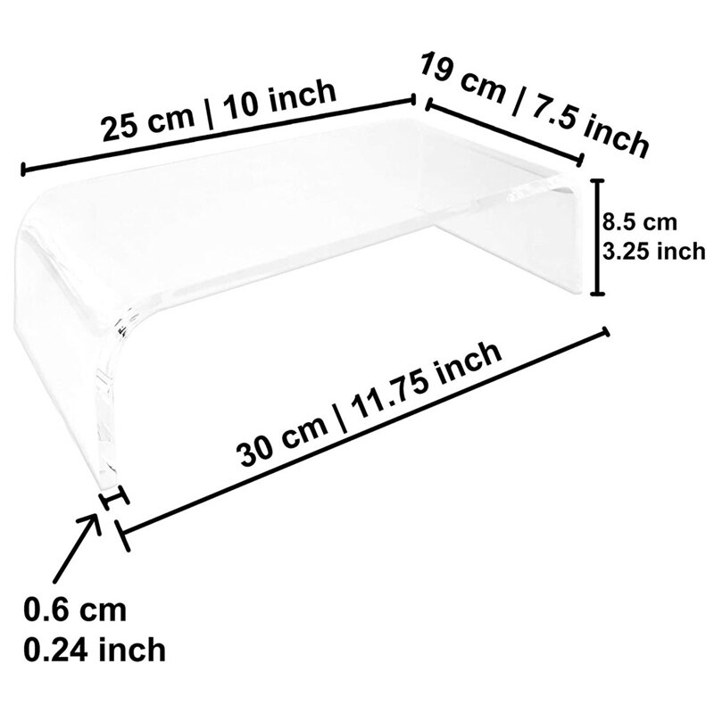 Acrylic Display Stand Transparent Display Stand Laptop/PC/Multimedia Display Stand Suitable for Home Office, Small