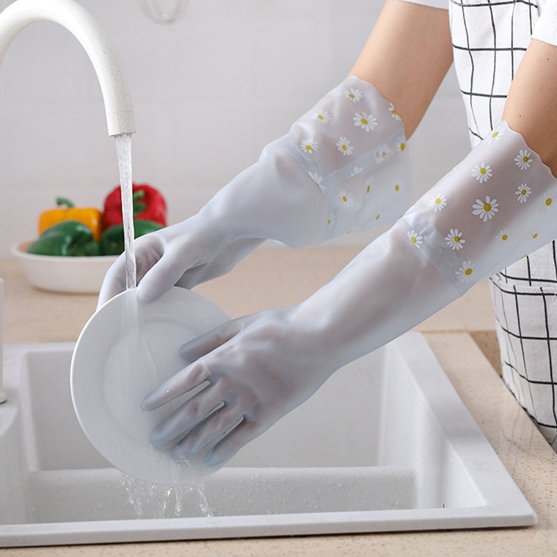 Household Cleaning Gloves Rubber Kitchen Dish Washing Gloves Kitchen Cleaning Tools