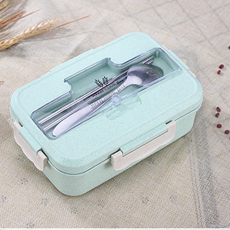 Bento Box Milieuvriendelijke Lunchbox Voedsel Container Tarwe Stro Bento Dozen Magnetron Servies Voedsel Opslag Lunchbox