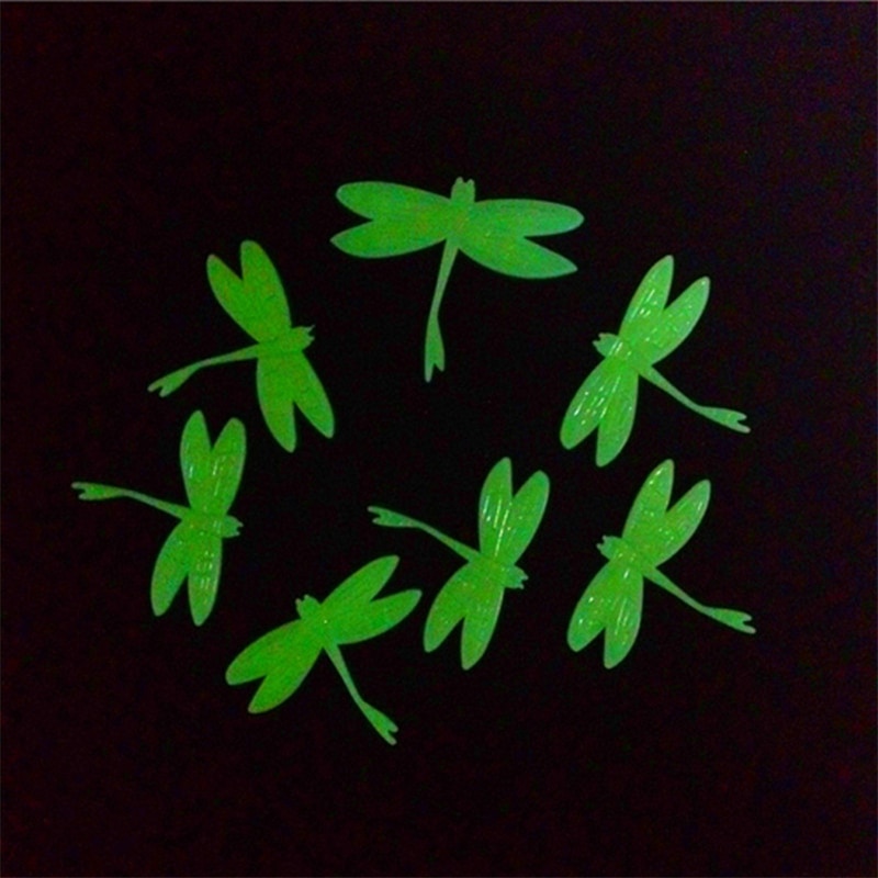 7pcs/bag Glow In The Dark Luminescence Dragonfly Toys Novel For Children Light Fluorescent Party Glow Toy ornament