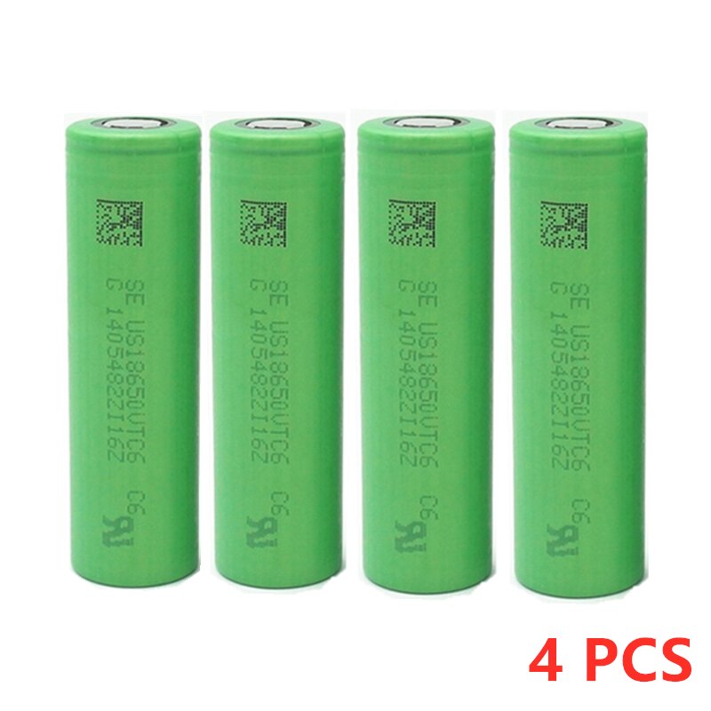 original 3.7 V 3000 MAH 18650 battery for us18650 Sony VTC6 30A toys tools flashlight battery+USB Charger: green