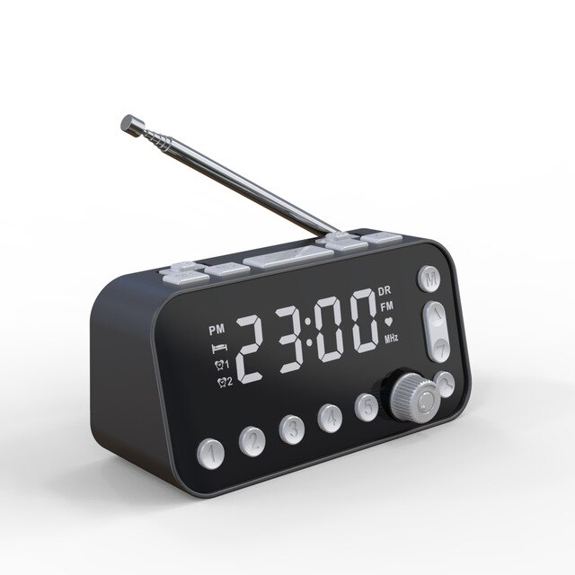 Bedside Alarm Clock Dab/fm Radio Digital Led Clock Large Sn Dual Alarm Clock Dual Usb Radio Sleep Timer Fm Radio Table Clock: Default Title