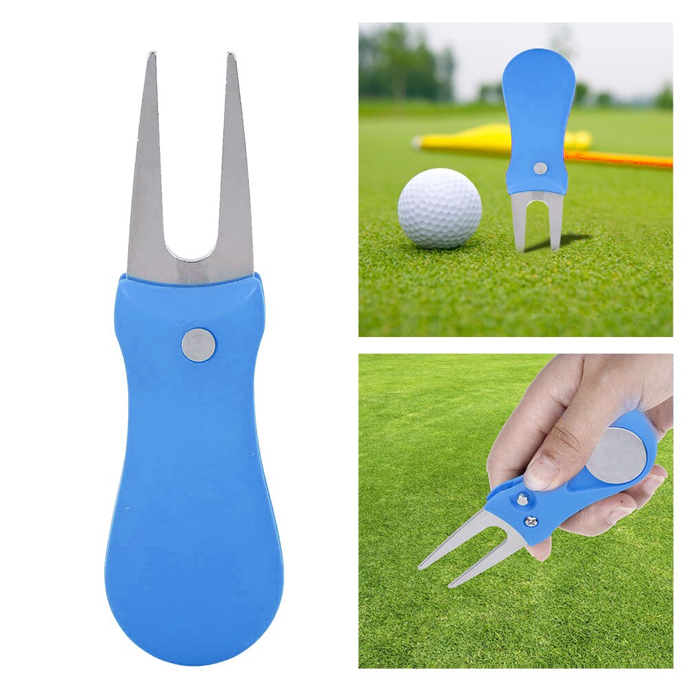 Portable Foldable Golf Green Divot Repair Tool Folding Ball Fork Lawn Repairing Golfer Practicing Accessory