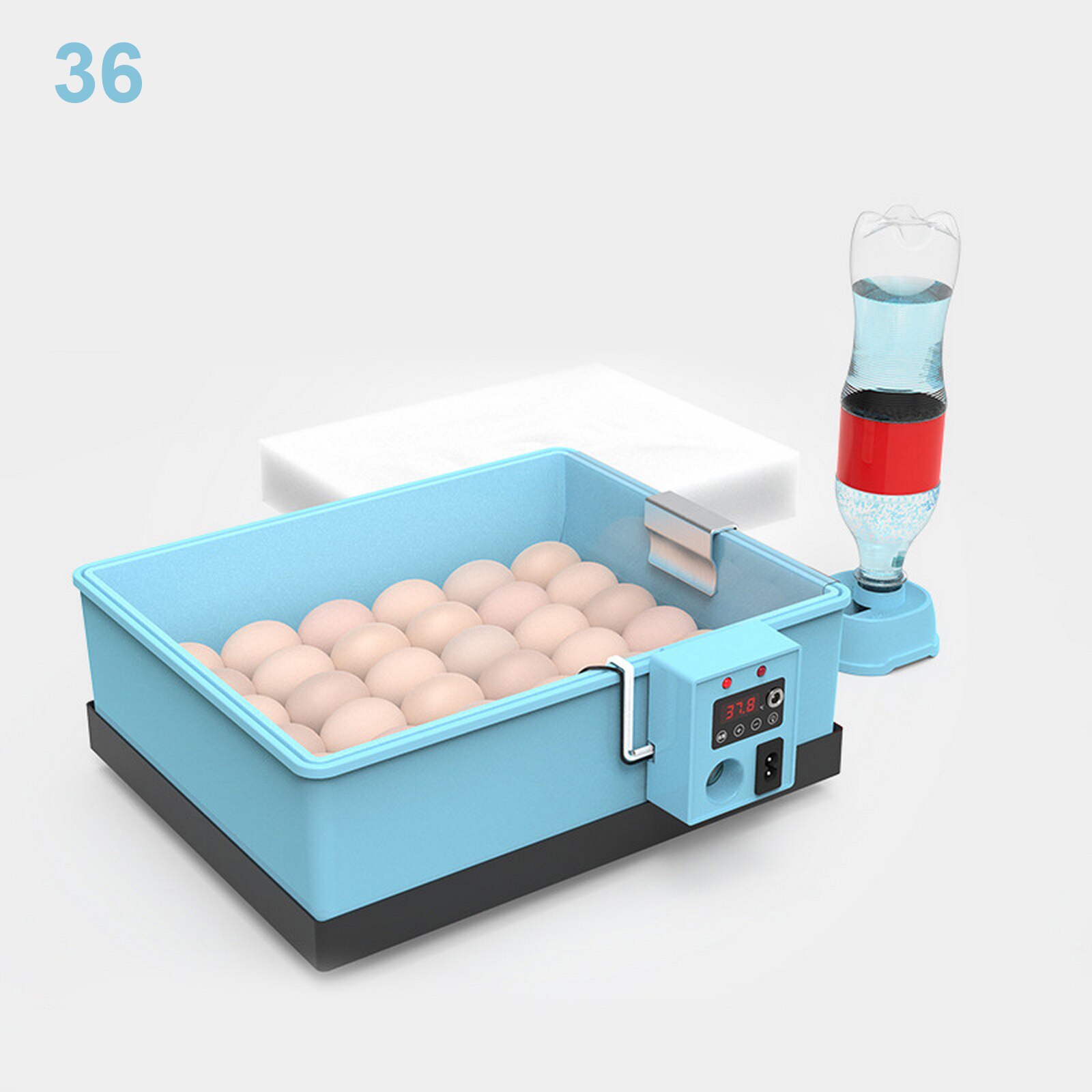 20-66 Eggs Incubator Brooder Bionic Waterbed Goose Duck Quail Pigeon Poultry Brooder Automatic Farm Hatchery Tool: 36 eggs
