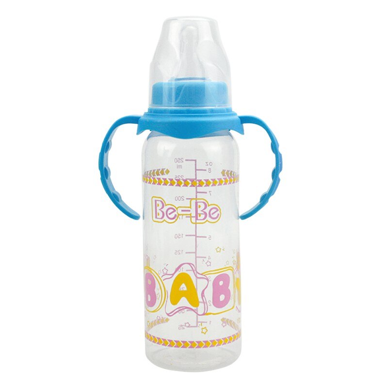 Botella de alimentación de bebé, Pajita para niño, vasos de alimentación para niño, botellas de entrenamiento para aprender agua potable: Azul