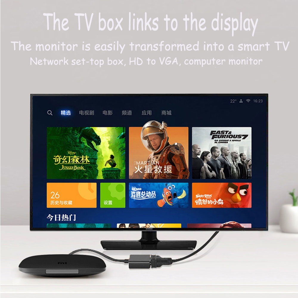 Nuovo adattatore convertitore video VGA compatibile HDMI maschio a VGA RGB femmina Cavo compatibile HDMI tenere sotto controllo HDTV per PC TV scatola