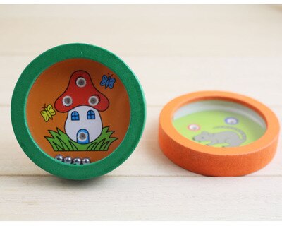 Huilong Cartoon Wooden Balance Ball Toys Handheld Maze Games for Kids Party Favors Party Games Pocket Game Machine Children