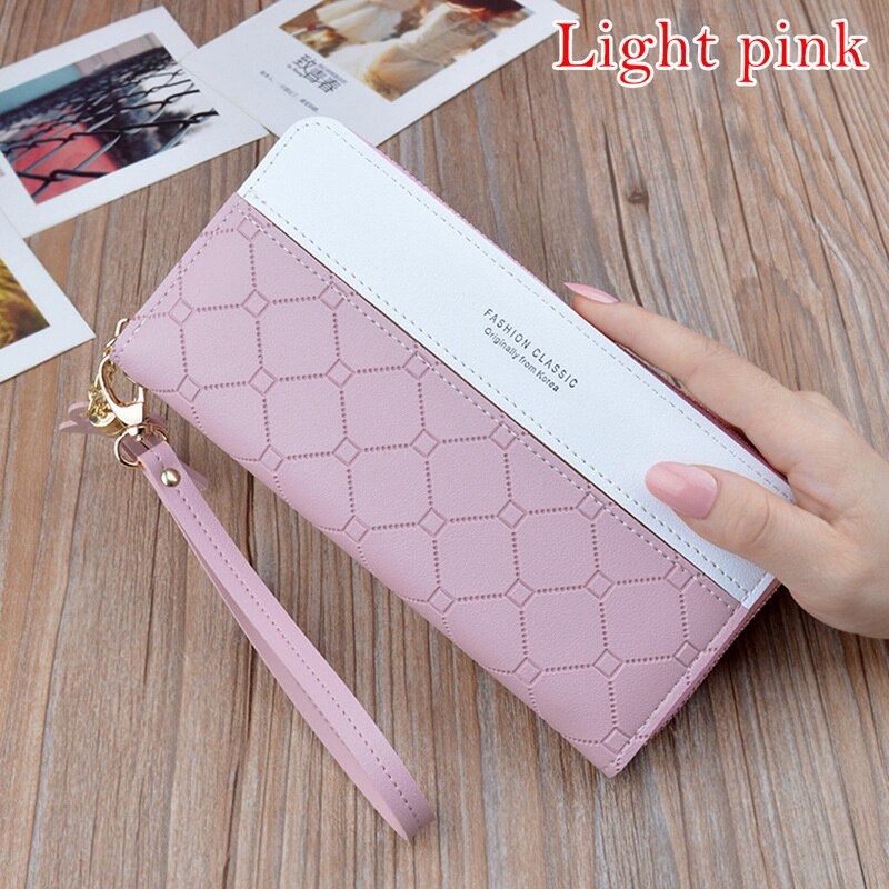 Long Pu Leather Women Wallet Plaid Tassel Wallets For Woman Wallet Purse Clutch Credit Card Holder Long purse cluthes