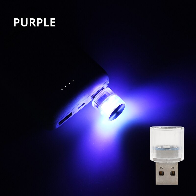 Auto Mini USB LED Umgebungs licht dekorative Atmosphäbetreffend Lampen für Innen umgebung Auto PC Computer tragbares Licht Stecker-abspielen: Lila