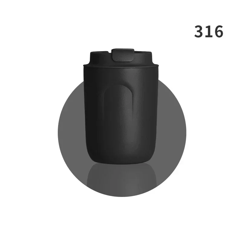Taza de café de acero inoxidable 316, termo térmico a prueba de fugas, vaso de doble pared, termo aislado para bebidas de viaje: Castaño