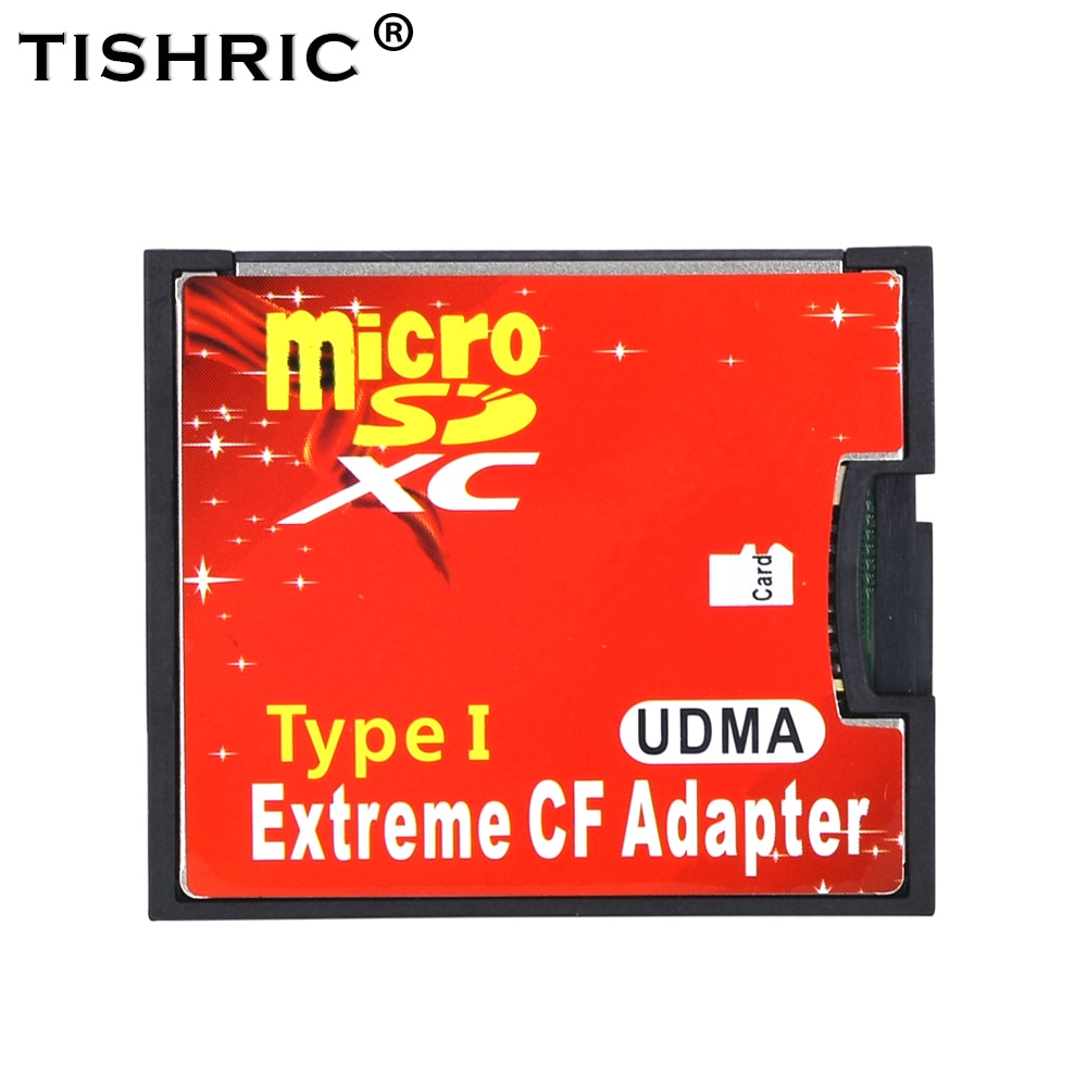 Tishric micro sd tf til cf kort adapter til microsd/hc til compact flash type i hukommelseskortlæser konverter til kamera