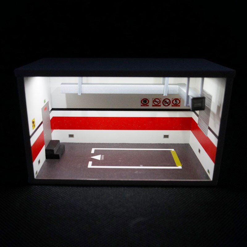 1: 64 skala Legierung Auto Modell Parkplatz Diorama PVC Unterirdischen Garage Szene Thema Vitrine Mit Licht Lagerung Box: Default Title