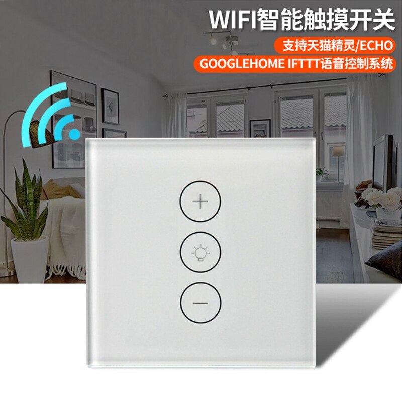 Toepassing Controle Wifi Smart Traploze Lichtschakelaar Dimmer Eu Standaard Muur Druk Controle Met Alexa Google Assistent