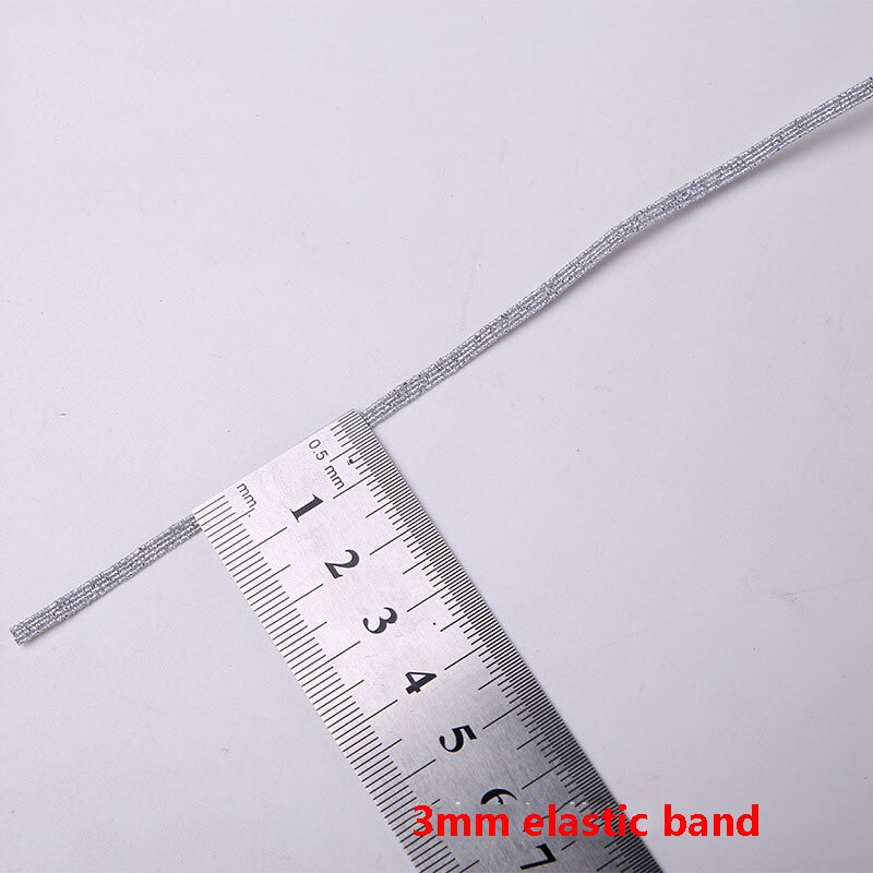 3mm 6mm 9mm 5 yards gillter goud zilver elastische banden spandex rubberen band tailleband stretch touw elastisch lint kant rand