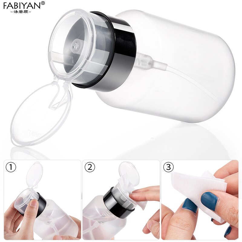 1Pc 250ml Nail Art Empty Plastic Bottle Polish Remover Alcohol Press Pumping Dispenser Nail Art UV Gel Cleaning Manicure Tool