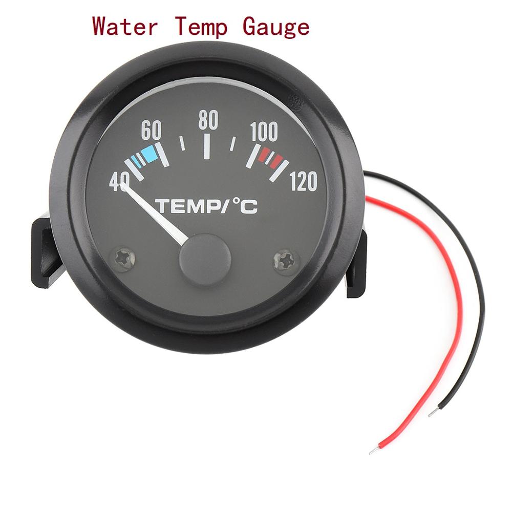 Bilmätare 2 " 52mm 12v universal bilvattentemperaturmätare gauge voltmeter ammeter oljetryck bränslenivå fordonsmätare: Vatten temp mätare