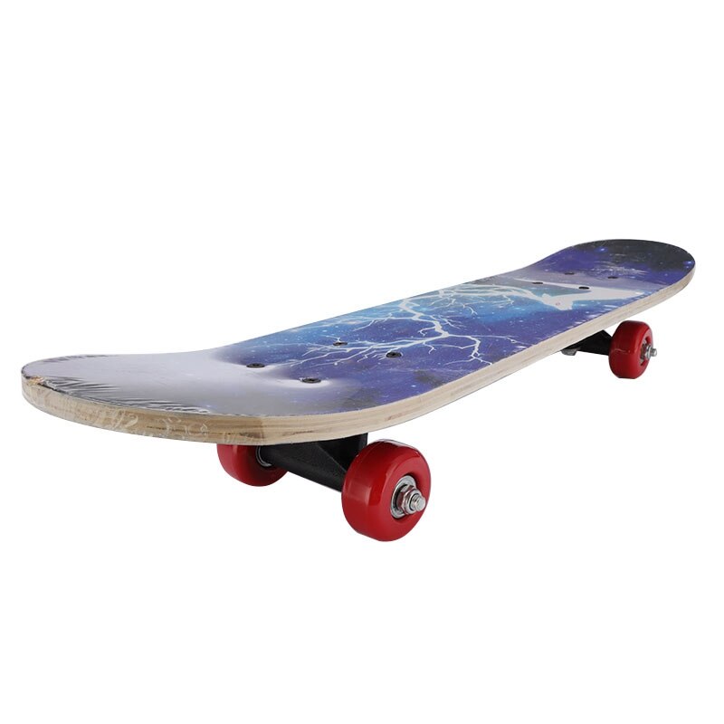 Top60cm Kids Double Rocker Skateboard Cartoon Four-Wheel Skate Board Longboard for Boy Girl Child Outdoor Skatboarding