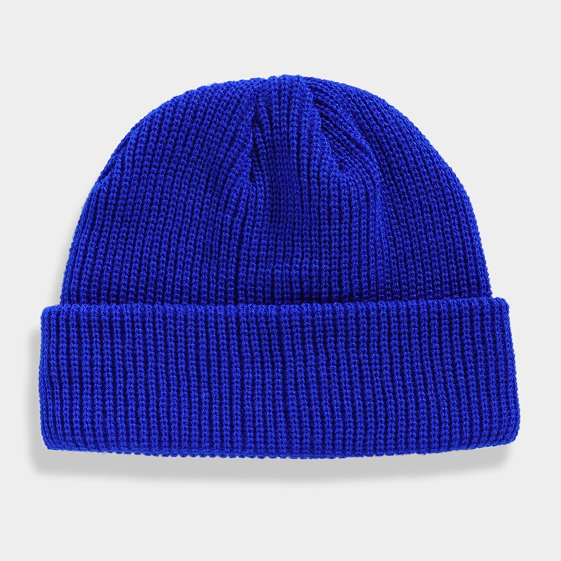 Vinter hue kort kalot unisex dame hue strikket hue hue sømandskasket manchet kantløs retro navy hat varm kalot