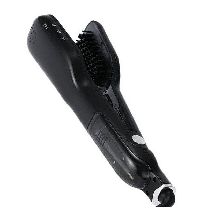 Steampod Professionelle Haarglätter Dampf Flache Eisen Haarglätter Schwimm Schnelle heizung platte Dampf sprühen Richt Pinsel: Schwarz / AU